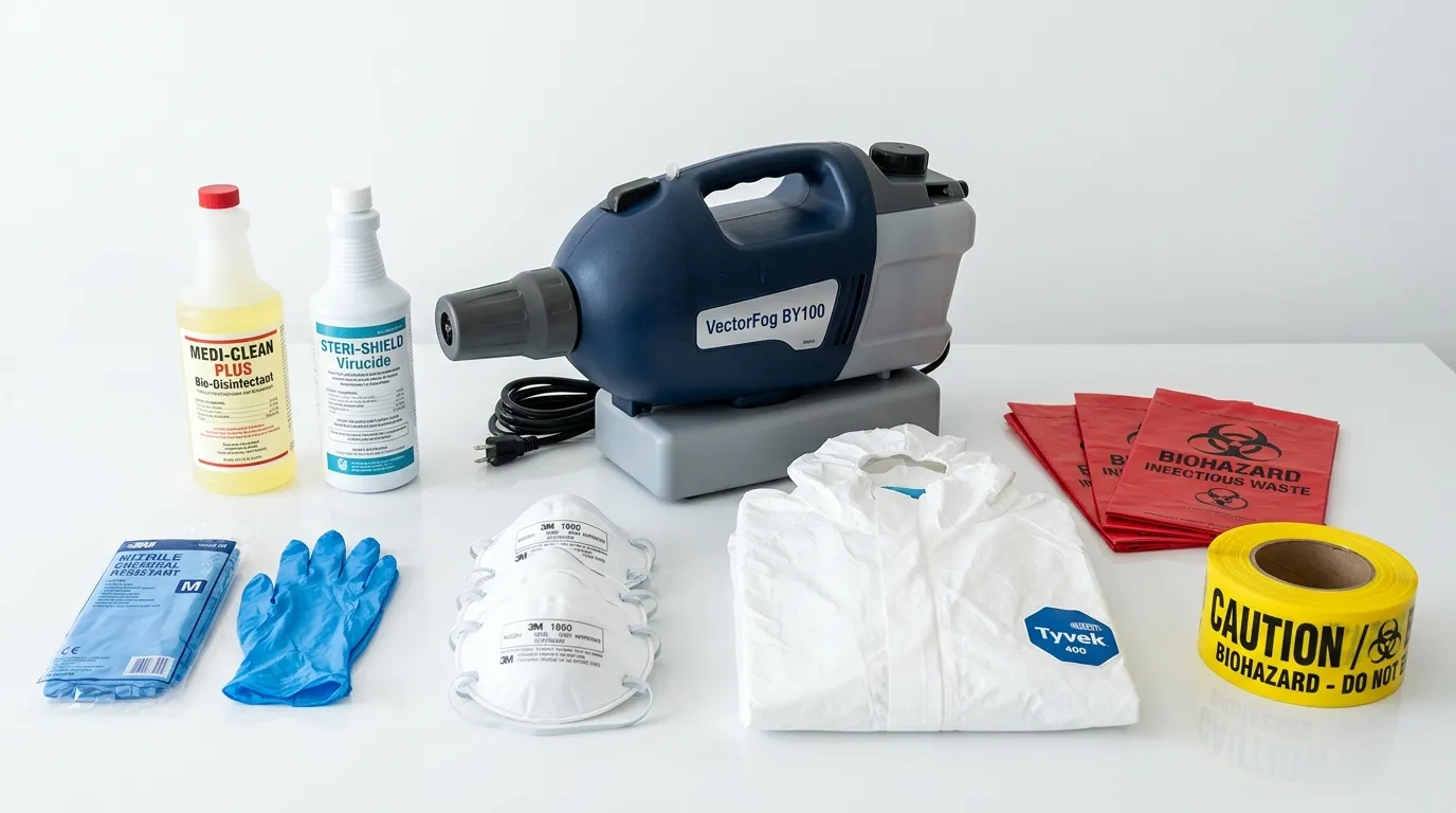 Professional biohazard remediation crew working in Holland